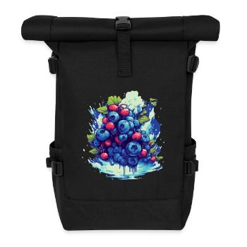 Blaubeere - Rolltop Rucksack - Schwarz - Vorne