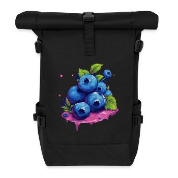 Blaubeere - Rolltop Rucksack - Schwarz - Vorne