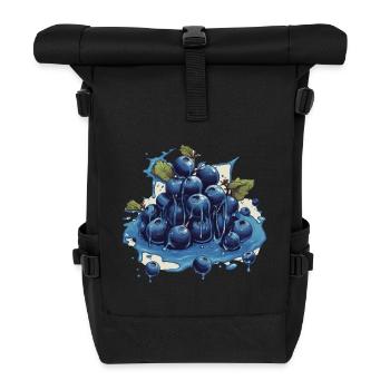 Blaubeere - Rolltop Rucksack - Schwarz - Vorne