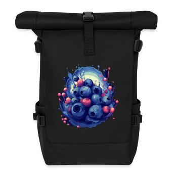 Blaubeere - Rolltop Rucksack - Schwarz - Vorne