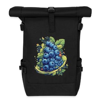 Blaubeere - Rolltop Rucksack - Schwarz - Vorne