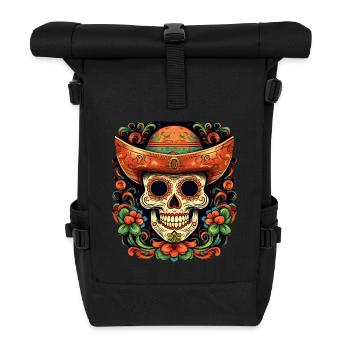 Cinco de Mayo Skull - Roll Top Backpack - black - Front