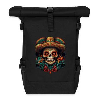 Cinco de Mayo Skull - Roll Top Backpack - black - Front