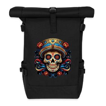 Cinco de Mayo Skull - Roll Top Backpack - black - Front