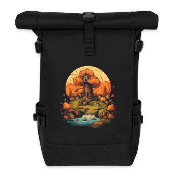 Autumnal landscape - Roll Top Backpack - black - Front