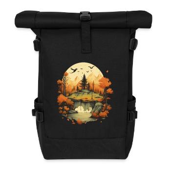 Autumnal landscape - Roll Top Backpack - black - Front