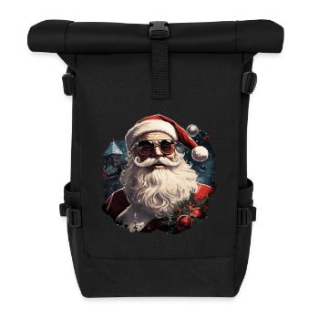 Weihnachtsmann - Rolltop Rucksack - Schwarz - Vorne