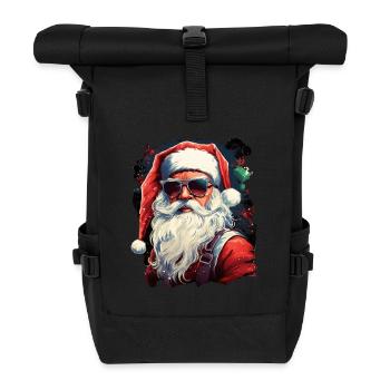 Weihnachtsmann - Rolltop Rucksack - Schwarz - Vorne