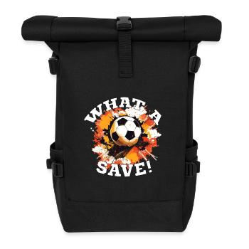 Fußball ball - What a Save! - Rolltop Rucksack - Schwarz - Vorne