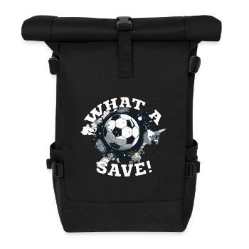 Fußball ball - What a Save! - Rolltop Rucksack - Schwarz - Vorne