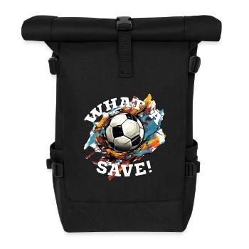 Fußball ball - What a Save! - Rolltop Rucksack - Schwarz - Vorne