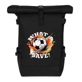 Fußball ball - What a Save! - Rolltop Rucksack - Schwarz - Vorne