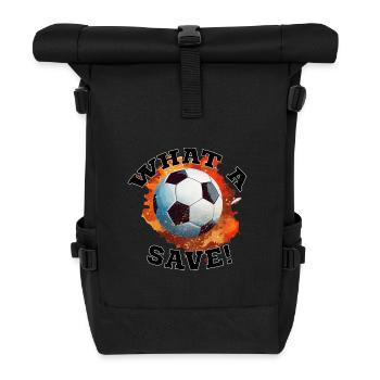 Fußball ball - What a Save! - Rolltop Rucksack - Schwarz - Vorne