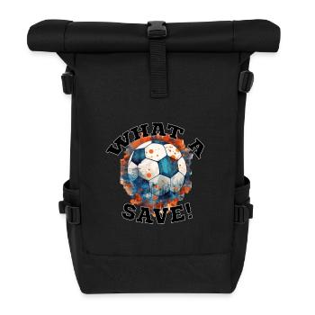 Fußball ball - What a Save! - Rolltop Rucksack - Schwarz - Vorne