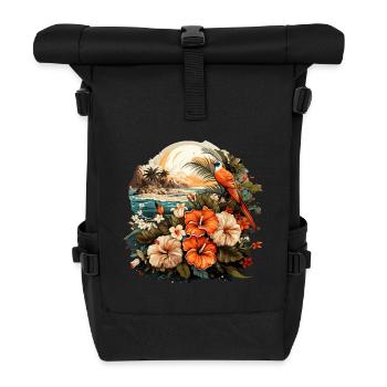 Tropical - Roll Top Backpack - black - Front