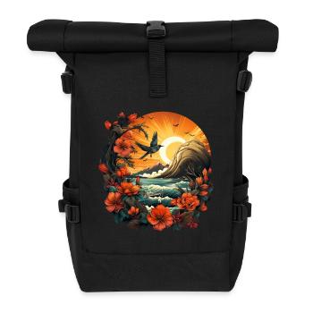 Tropical - Roll Top Backpack - black - Front