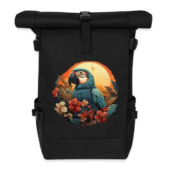 Tropical - Parrot - Roll Top Backpack - black - Front