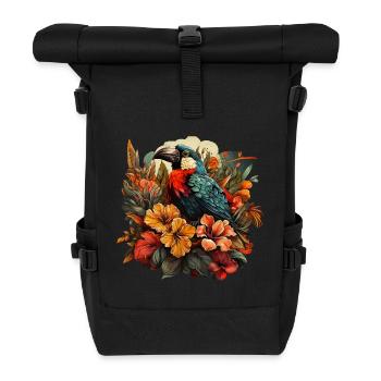 Tropical - Roll Top Backpack - black - Front