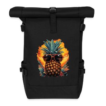 Ananas - Rolltop Rucksack - Schwarz - Vorne