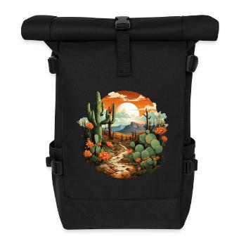 Kaktus - Rolltop Rucksack - Schwarz - Vorne