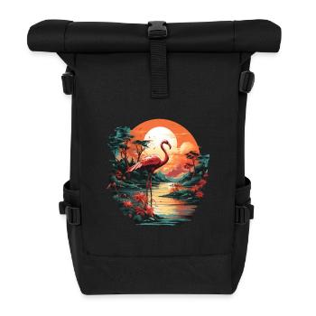 Flamingo - Rolltop Rucksack - Schwarz - Vorne