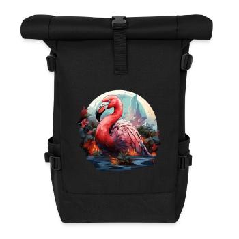 Flamingo - Rolltop Rucksack - Schwarz - Vorne