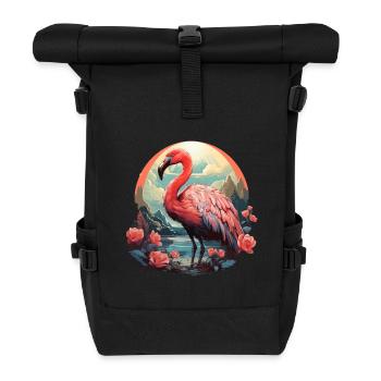 Flamingo - Rolltop Rucksack - Schwarz - Vorne