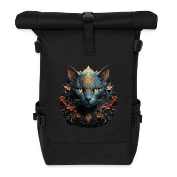 Katze - Rolltop Rucksack - Schwarz - Vorne