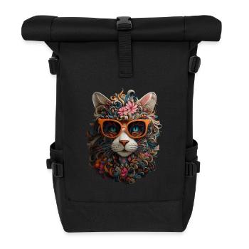 Chat - Sac à dos roll top - noir - Devant