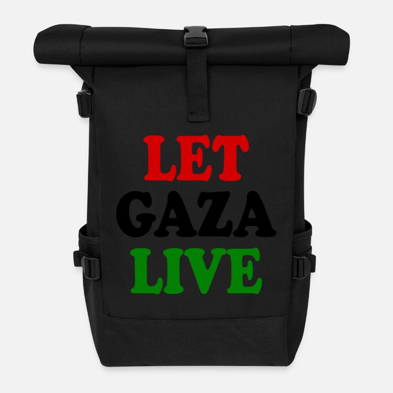 Let gaza live - Rolltop Rucksack - Schwarz