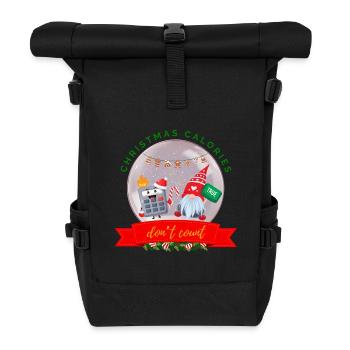 Weihnachtskalorien zählen nicht Kekse Rechner - Rolltop Rucksack - Schwarz - Vorne