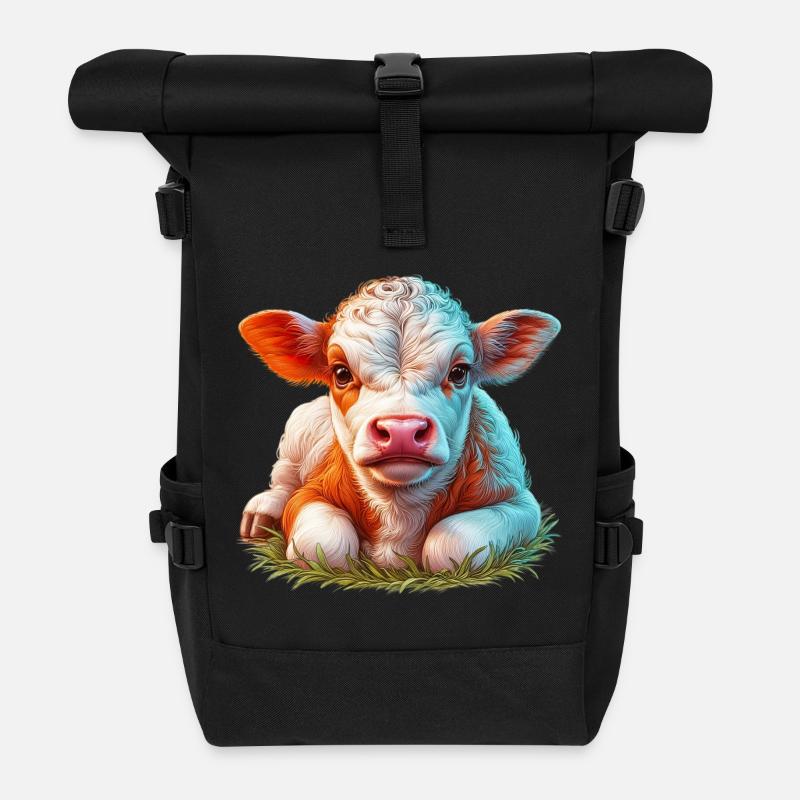 Kuh - Rolltop Rucksack - Schwarz