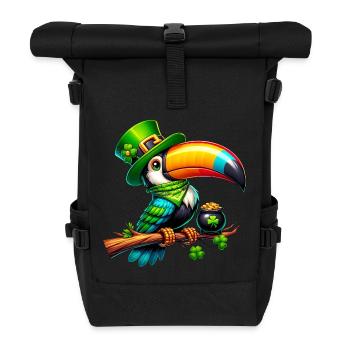 St. Patricks Day Vogel Paradiesvogel Tukan Shirt - Rolltop Rucksack - Schwarz - Vorne