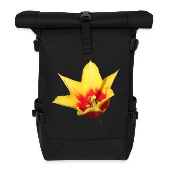 Tulip – Spring Awakening in Color - Roll Top Backpack - black - Front