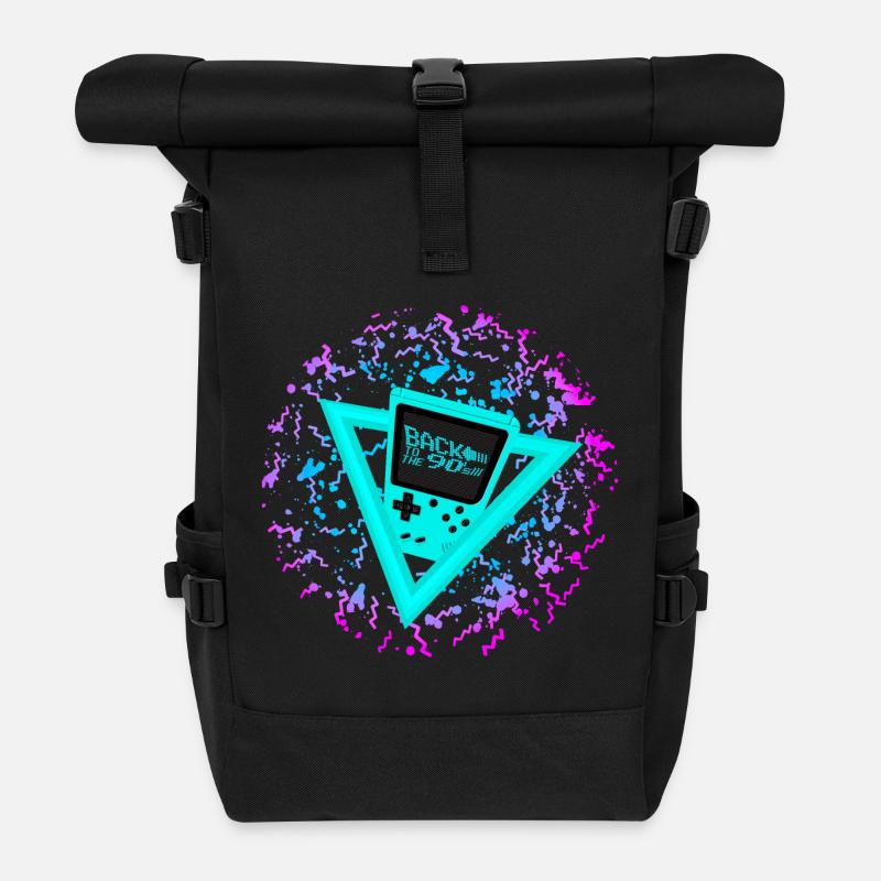 Back to the 90s - Rolltop Rucksack - Schwarz