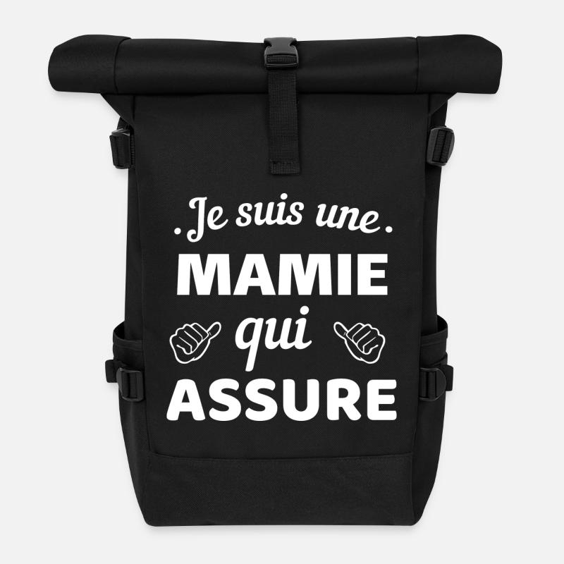 Reliable Mom Familiar Quote - Roll Top Backpack - black