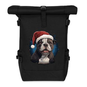 American Bull Terrier xmas - Roll Top Backpack - black - Front
