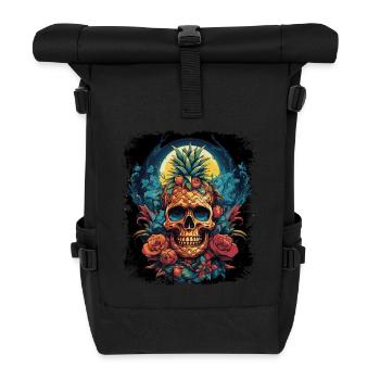 Pineapple Punk Skull - Roll Top Backpack - black - Front