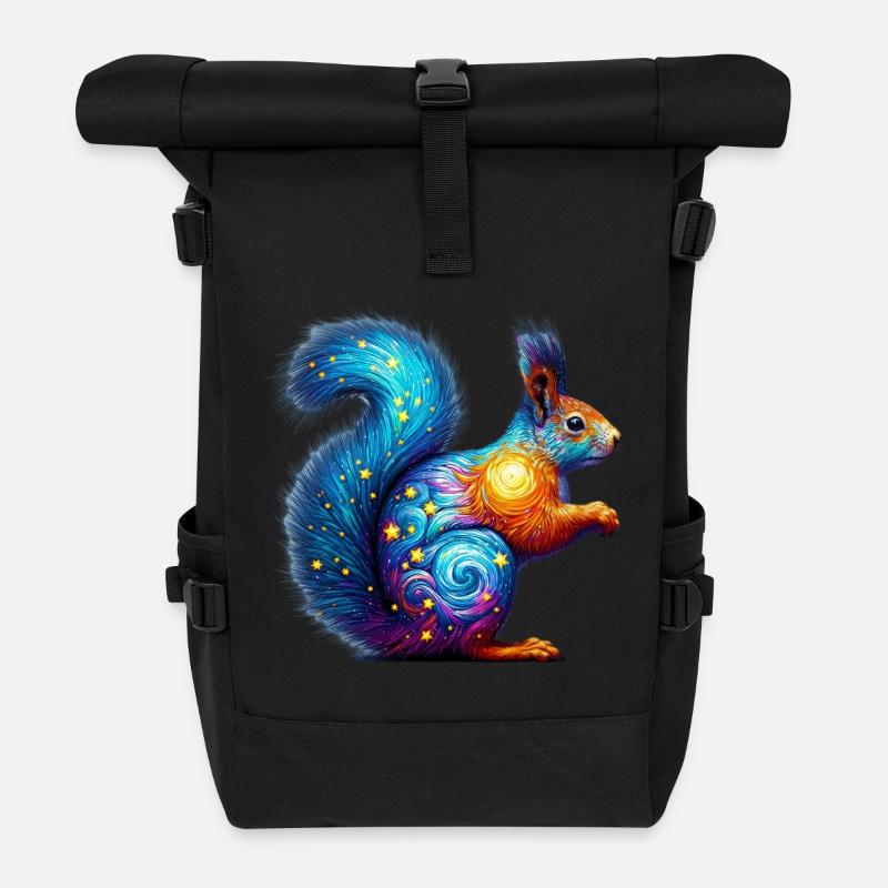 Eichhörnchen - Rolltop Rucksack - Schwarz