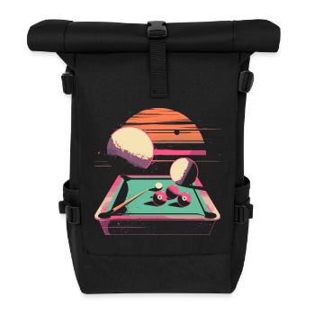 Billard 90er Jahre - Rolltop Rucksack - Schwarz - Vorne