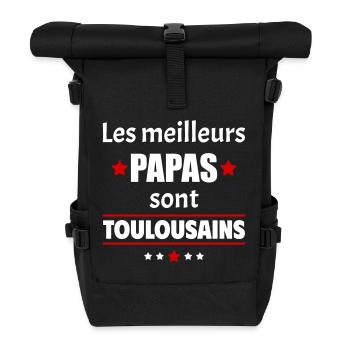 Les meilleurs papas sont toulousais,fête des pères - Sac à dos roll top - noir - Devant