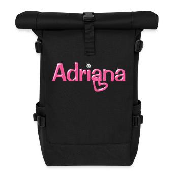 Adriana Name Balloon Font - Roll Top Backpack - black - Front