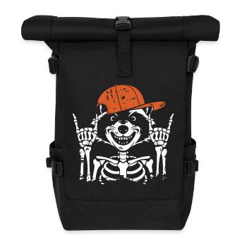 Rocker Raccoon Bones - Roll Top Backpack - black - Front