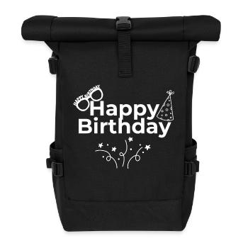 Happy Birthday - Rolltop Rucksack - Schwarz - Vorne