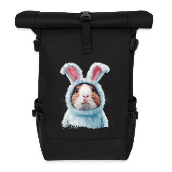 Cochon d’Inde en costume de lapin - Sac à dos roll top - noir - Devant