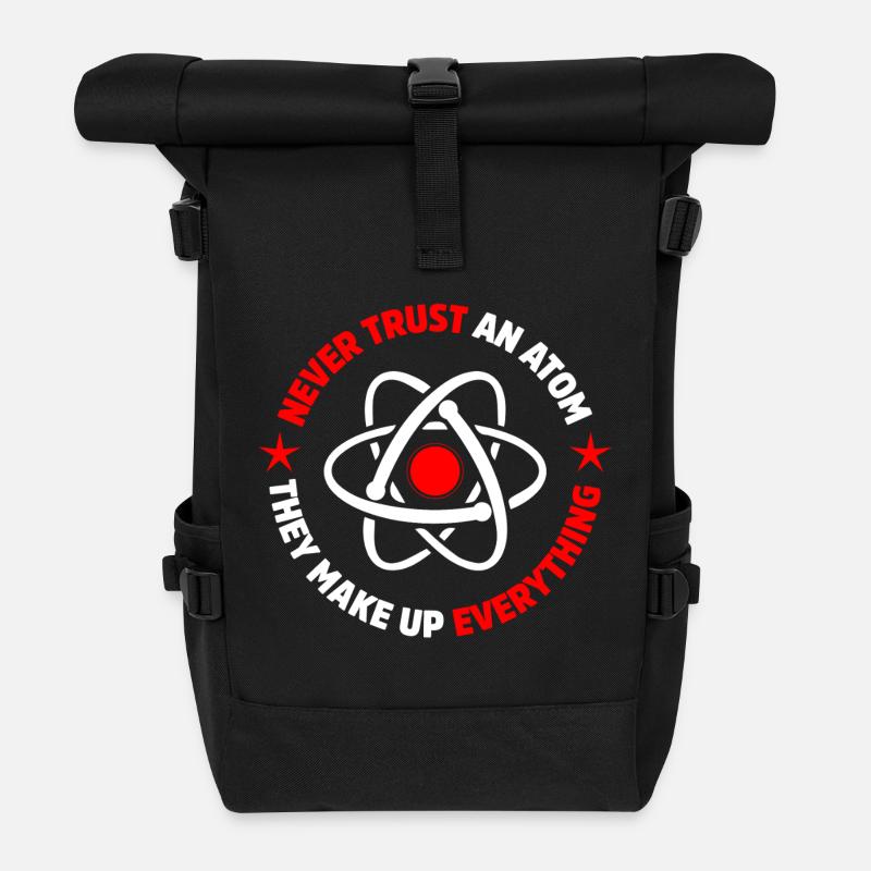 Protonen, Neutronen, Elektronen - Rolltop Rucksack - Schwarz