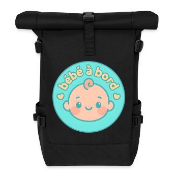 Bébé à bord pastel - Sac à dos roll top - noir - Devant