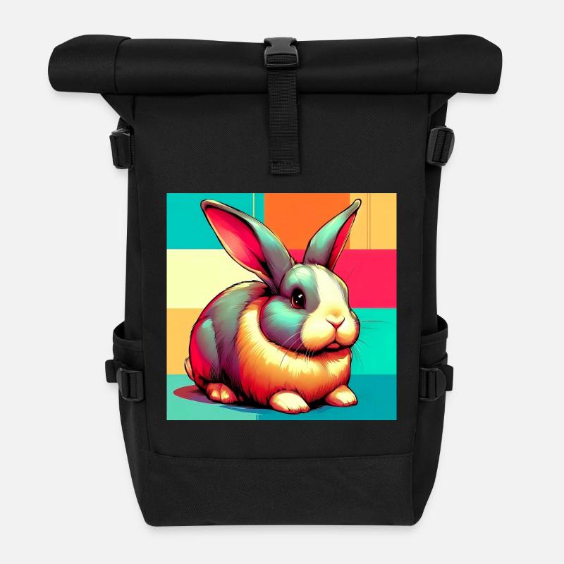 lapin - Sac à dos roll top - noir