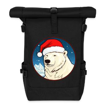 Weihnachten Eisbären - Rolltop Rucksack - Schwarz - Vorne