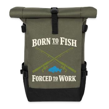 Fishing Lifestyle Angler for Life Fish - Roll Top Backpack - olive/black - Front